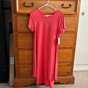 LuLaRoe High Low Dress in Vibrant Coral
